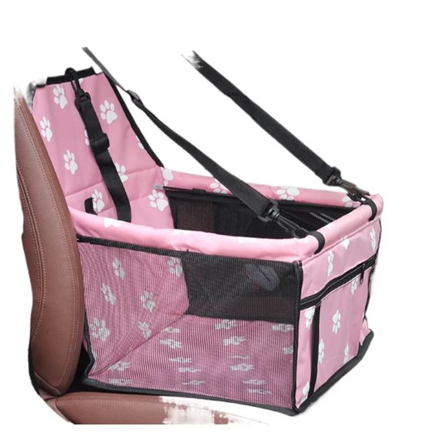 Dog Booster Car Seat – Breathable Oxford with Safety Leash & Storage Pocket