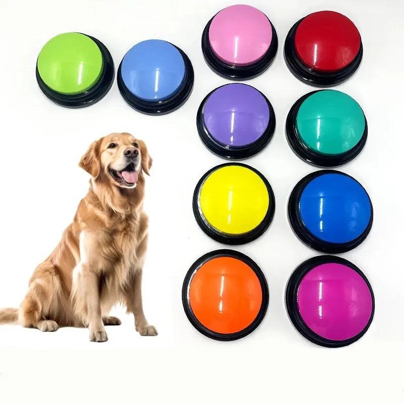 Recordable Pet Talking Buttons – Dog Voice Training Toy, Single, 4-Pack or 8-Pack
