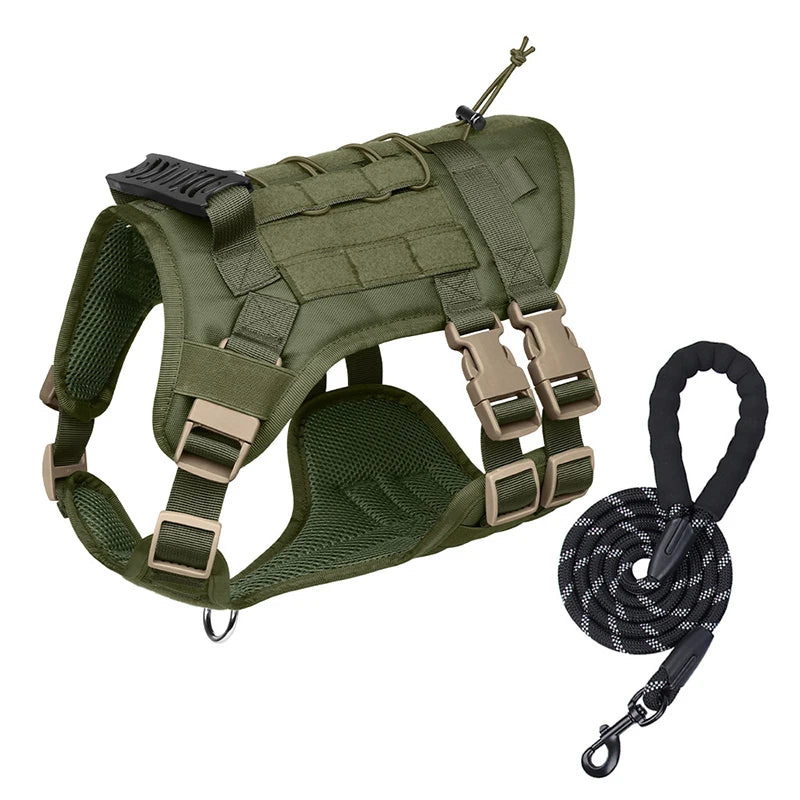 Heavy DutyTactical Leash Set Dog Harness for Large Dog