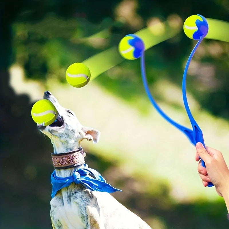 Pet Tennis Ball Launcher Stick – Interactive Outdoor Fetch & Training Toy for Dogs